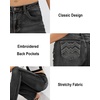 image:imageWomens Mid Rise Bootcut Jeans Western Stretchy Straight Leg Denim PantsGrey