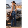 image:imageWomens Mid Rise Bootcut Jeans Western Stretchy Straight Leg Denim PantsNavy Blue