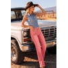 image:imageWomens Mid Rise Bootcut Jeans Western Stretchy Straight Leg Denim PantsPink