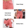image:imageWomens Mid Rise Bootcut Jeans Western Stretchy Straight Leg Denim PantsPink