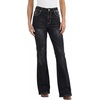 image:imageWomens Mid Rise Flared Jeans Western Distressed Stretchy Denim PantsBlackripped