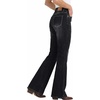 image:imageWomens Mid Rise Flared Jeans Western Distressed Stretchy Denim PantsBlackripped