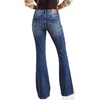 image:imageWomens Mid Rise Flared Jeans Western Distressed Stretchy Denim PantsDarkblueripped