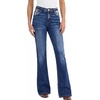 image:imageWomens Mid Rise Flared Jeans Western Distressed Stretchy Denim PantsDarkblueripped