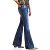 image:imageWomens Mid Rise Flared Jeans Western Distressed Stretchy Denim PantsDarkblueripped