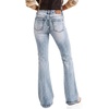 image:imageWomens Mid Rise Flared Jeans Western Distressed Stretchy Denim PantsLightblueripped
