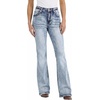 image:imageWomens Mid Rise Flared Jeans Western Distressed Stretchy Denim PantsLightblueripped