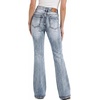 image:imageWomens Mid Rise Flared Jeans Western Distressed Stretchy Denim PantsLightblueripped