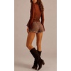 image:imageWomens Suede Mid Rise Micro Shorts Country Concert Outfits 2026 SummerBrown