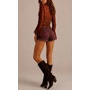 image:imageWomens Suede Mid Rise Micro Shorts Country Concert Outfits 2026 SummerBurgundy
