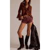 image:imageWomens Suede Mid Rise Micro Shorts Country Concert Outfits 2026 SummerBurgundy