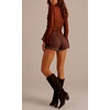 image:imageWomens Suede Mid Rise Micro Shorts Country Concert Outfits 2026 SummerChocolate