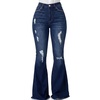 image:imagePEIHOT Vintage Bell Bottoms Flare Jeans for Women 90s High Waist Ripped Distressed Wide Leg High Rise Denim Pants0556dark Blue