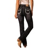 image:imageWomens Mid Rise Bootcut Jeans Western Rhinestone Stretchy Denim PantsBlack Rhinestone