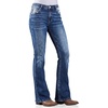 image:imageWomens Mid Rise Flared Jeans Western Distressed Stretchy Denim PantsDarkblueripped