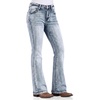 image:imageWomens Mid Rise Flared Jeans Western Distressed Stretchy Denim PantsLightblueripped
