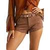 image:imageWomens Suede Mid Rise Micro Shorts Country Concert Outfits 2026 SummerBrown