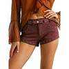 image:imageWomens Suede Mid Rise Micro Shorts Country Concert Outfits 2026 SummerBurgundy