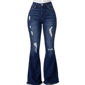 image:imagePEIHOT Vintage Bell Bottoms Flare Jeans for Women 90s High Waist Ripped Distressed Wide Leg High Rise Denim Pants0556dark Blue