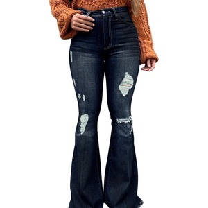 image:imagePEIHOT Vintage Bell Bottoms Flare Jeans for Women 90s High Waist Ripped Distressed Wide Leg High Rise Denim Pants203black Blue
