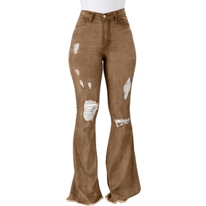 image:imagePEIHOT Vintage Bell Bottoms Flare Jeans for Women 90s High Waist Ripped Distressed Wide Leg High Rise Denim PantsBrown