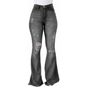 image:imagePEIHOT Vintage Bell Bottoms Flare Jeans for Women 90s High Waist Ripped Distressed Wide Leg High Rise Denim PantsGrey