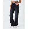 image:imageWomens 4Way Stretchy Jeans High Waisted Wide Leg Denim Pants with PocketsMidblack