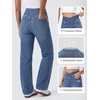 image:imageWomens 4Way Stretchy Jeans High Waisted Wide Leg Denim Pants with PocketsMidblue