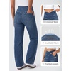 image:imageWomens 4Way Stretchy Jeans High Waisted Wide Leg Denim Pants with PocketsVintage Darkblue