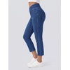 image:imageWomens High Waisted Strethchy Jeans Pull On Capris Jeggings with PocketsLightblue