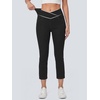 image:imageWomens High Waisted Strethchy Jeans Pull On Capris Jeggings with PocketsMidblack