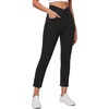 image:imageWomens High Waisted Strethchy Jeans Pull On Capris Jeggings with PocketsMidblack