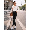 image:imagePEIHOT Womens Super Stretchy Jeans High Waist Skinny Jeggings with PocketsDarkblack