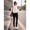 image:imagePEIHOT Womens Super Stretchy Jeans High Waist Skinny Jeggings with PocketsDarkblack