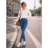 image:imagePEIHOT Womens Super Stretchy Jeans High Waist Skinny Jeggings with PocketsMidblue