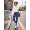 image:imagePEIHOT Womens Super Stretchy Jeans High Waist Skinny Jeggings with PocketsMidblue