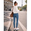 image:imagePEIHOT Womens Super Stretchy Jeans High Waist Skinny Jeggings with PocketsVintage Midblue