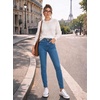 image:imagePEIHOT Womens Super Stretchy Jeans High Waist Skinny Jeggings with PocketsVintage Midblue