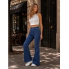 image:imageWomens Super Stretchy Jeans High Waisted Flared Denim Jegging with PocketsDarkblue