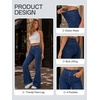 image:imageWomens Super Stretchy Jeans High Waisted Flared Denim Jegging with PocketsDarkblue