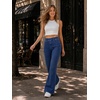 image:imageWomens Super Stretchy Jeans High Waisted Flared Denim Jegging with PocketsDarkblue