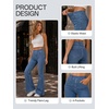 image:imageWomens Super Stretchy Jeans High Waisted Flared Denim Jegging with PocketsVintage Midblue