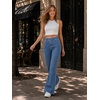 image:imageWomens Super Stretchy Jeans High Waisted Flared Denim Jegging with PocketsVintage Midblue