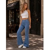 image:imageWomens Super Stretchy Jeans High Waisted Flared Denim Jegging with PocketsVintage Midblue