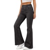 image:imageWomens Super Stretchy Jeans High Waisted Flared Denim Jegging with PocketsGrey
