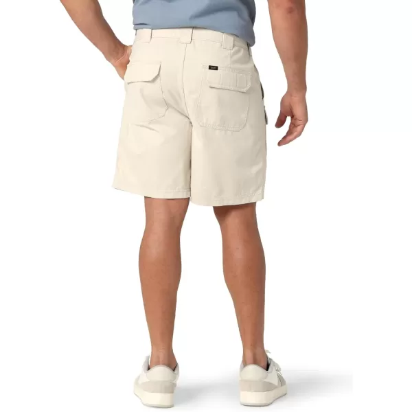Lee Mens Side Elastic 75quot Cargo ShortCity Beige