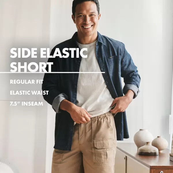 Lee Mens Side Elastic 75quot Cargo ShortCity Beige