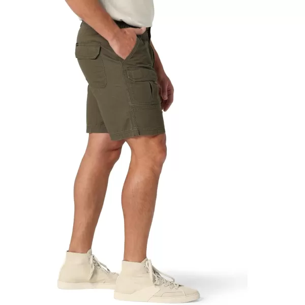 Lee Mens Side Elastic 75quot Cargo ShortOlive Drab