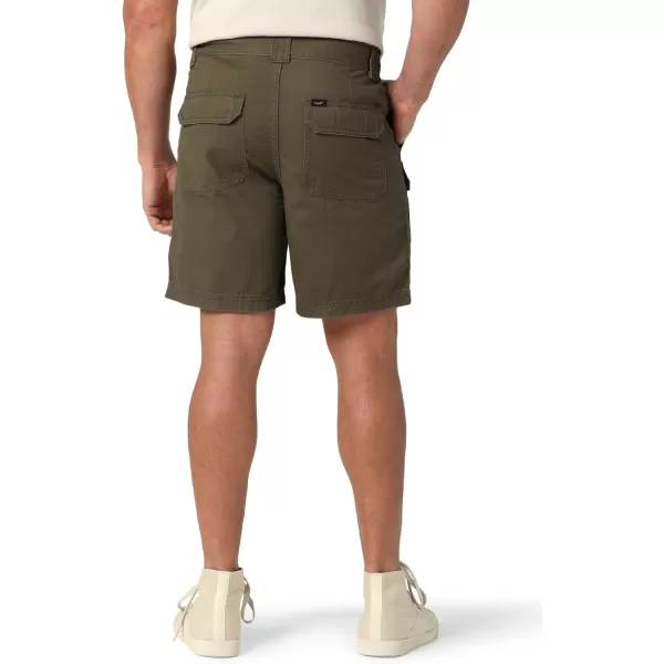 Lee Mens Side Elastic 75quot Cargo ShortOlive Drab