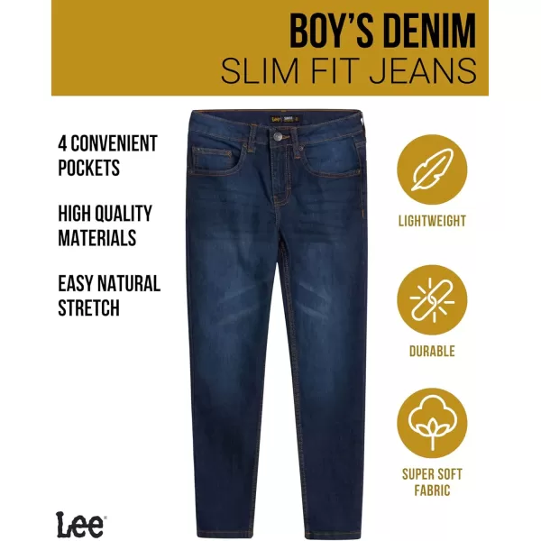 Lee Boys Slim Fit Performance Jeans  Ultra Stretch Casual Pants for BoysDark Indigo1